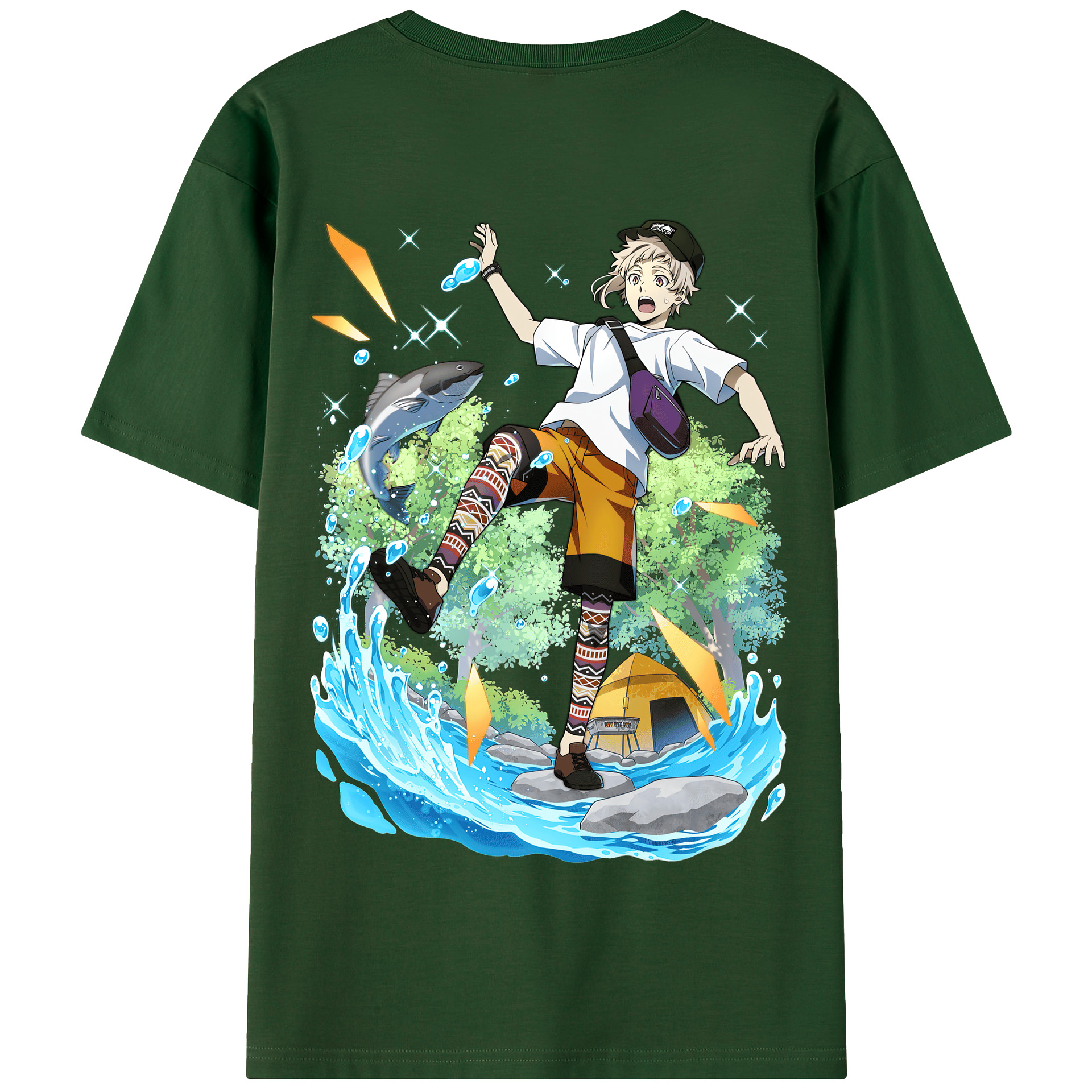 （画像用） 文豪ストレイドッグス Bungo Stray Dogs 綿100％半袖Tシャツ（背面プリント）